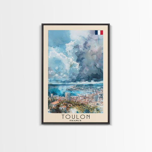 Toulon France Travel Poster Framed Canvas Print