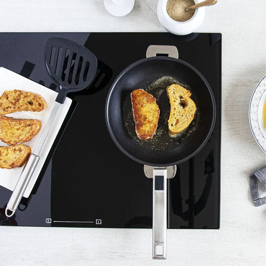 Cristel Strate 4-Piece Mixed Frying Pan Set – Stainless Steel & Non-Stick with Lid
