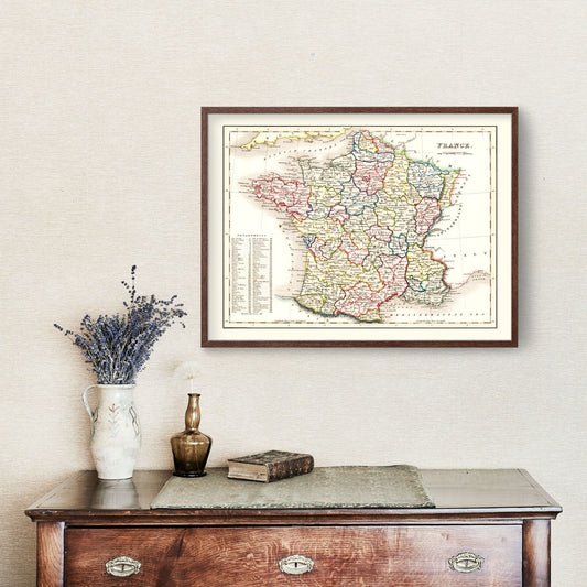 Vintage Map of France 1832