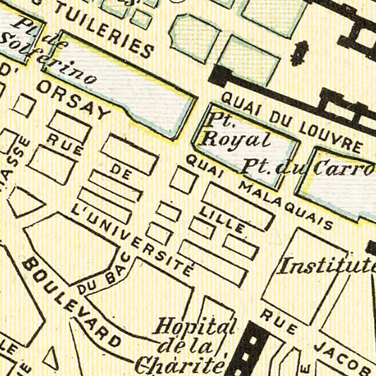 Vintage Map of Paris, France 1901 — Antique Belle Époque City Print
