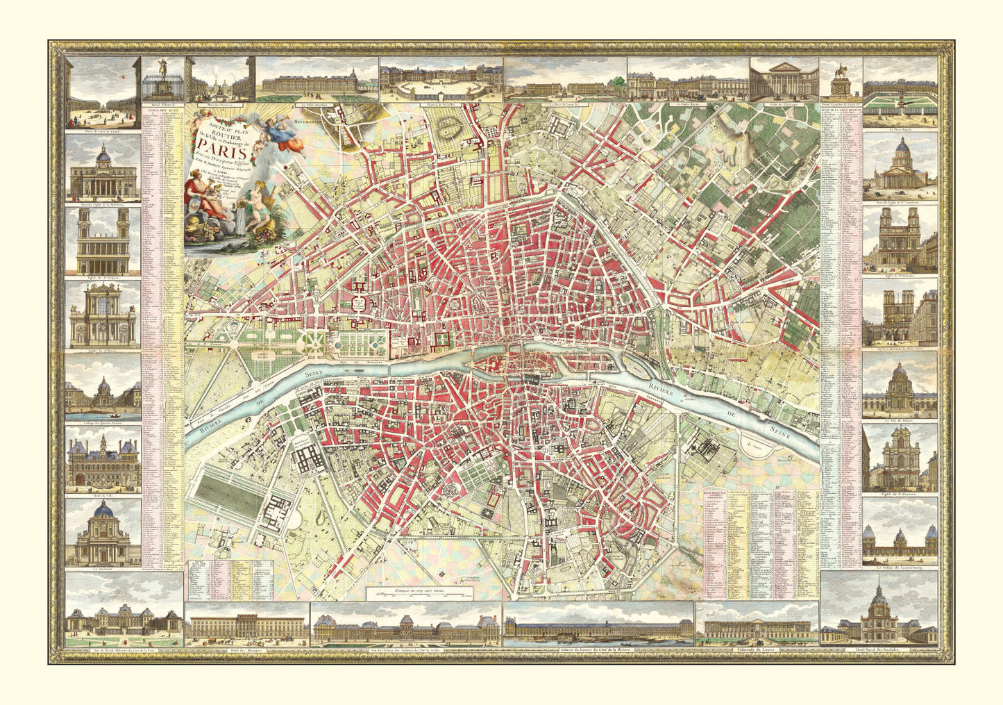 Vintage Map of Paris, France 1784 — Antique Pre-Revolution City Print