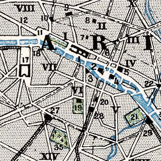 Vintage Map of Paris, France 1900 — Antique Exposition Universelle City Print