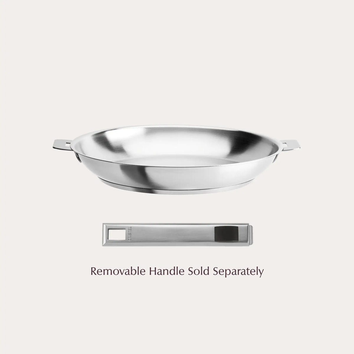 Cristel Strate Frying Pan – Stainless Steel French Cookware with Detachable Handle