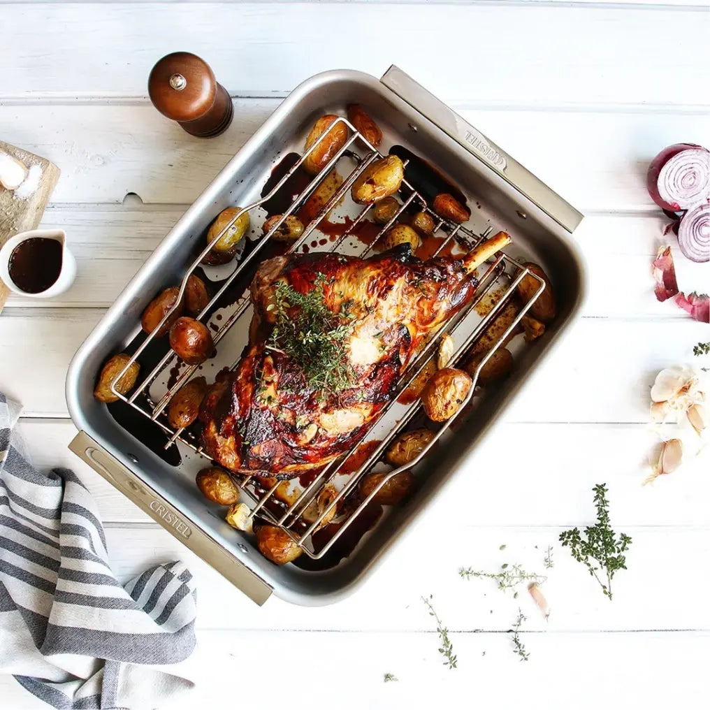 Cristel Roaster with Rack – Stainless Steel French Oven Roasting Pan