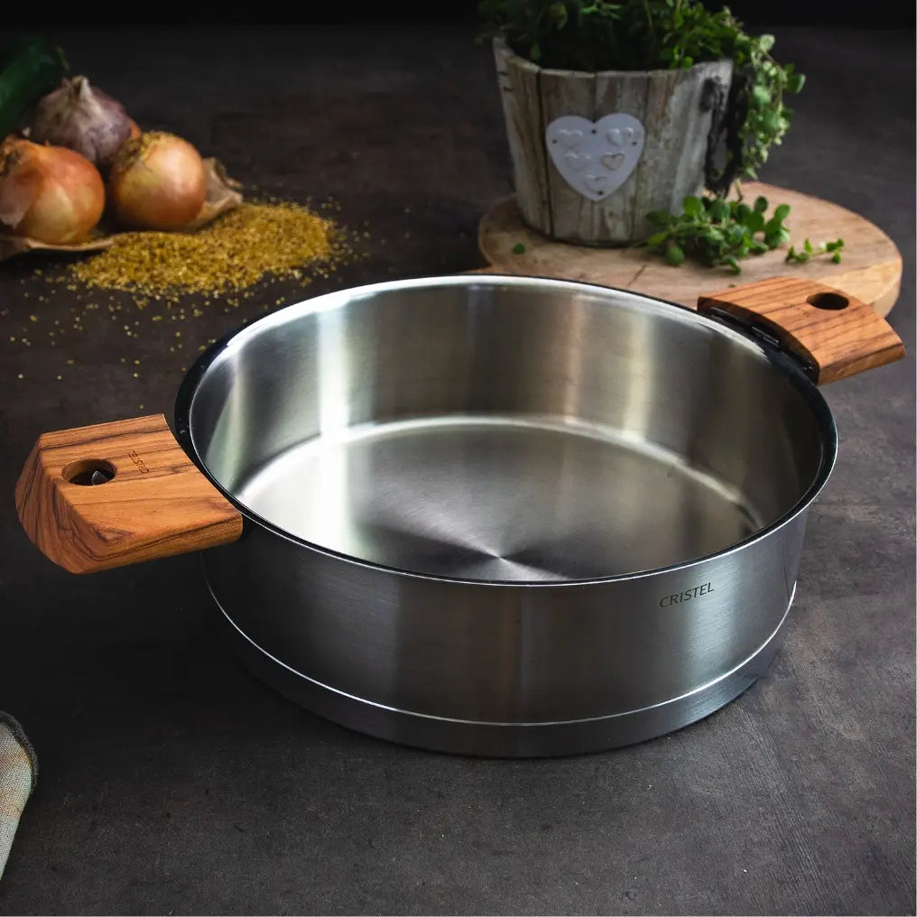 Cristel Strate Sauté Pan with Lid – Detachable Handle French Cookware