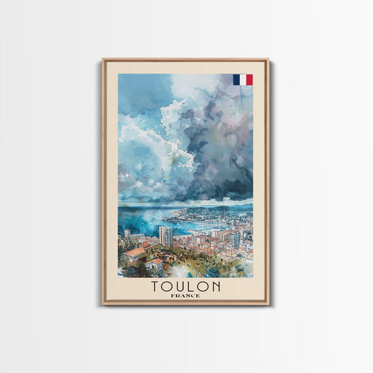 Toulon France Travel Poster Framed Canvas Print