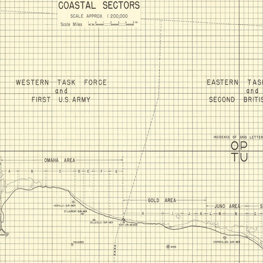 Vintage D-Day Normandy Invasion Map 1944 — WWII France Historical Print