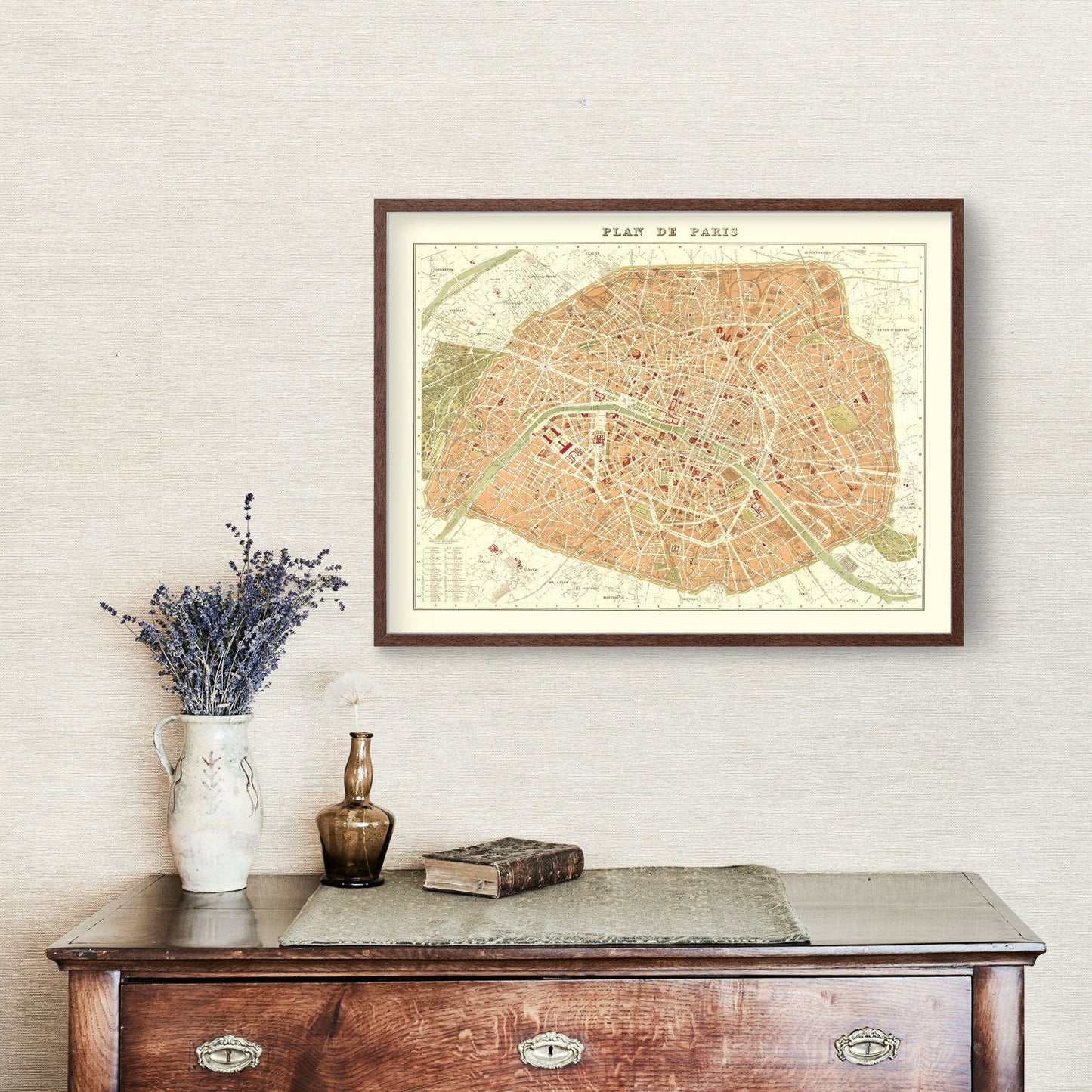 Vintage Map of Paris, France 1893 — Antique Belle Époque City Print