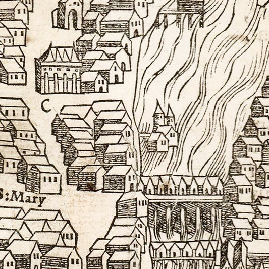 Vintage Map of Paris, France 1550 — Antique Renaissance Era City Print