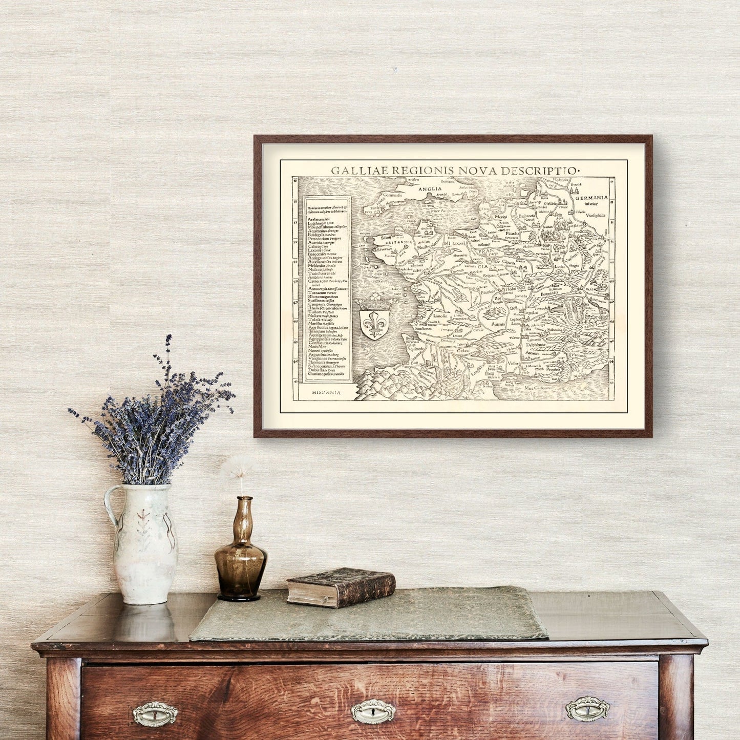 Vintage Map of France 1550 — Antique Renaissance Era Cartography Print