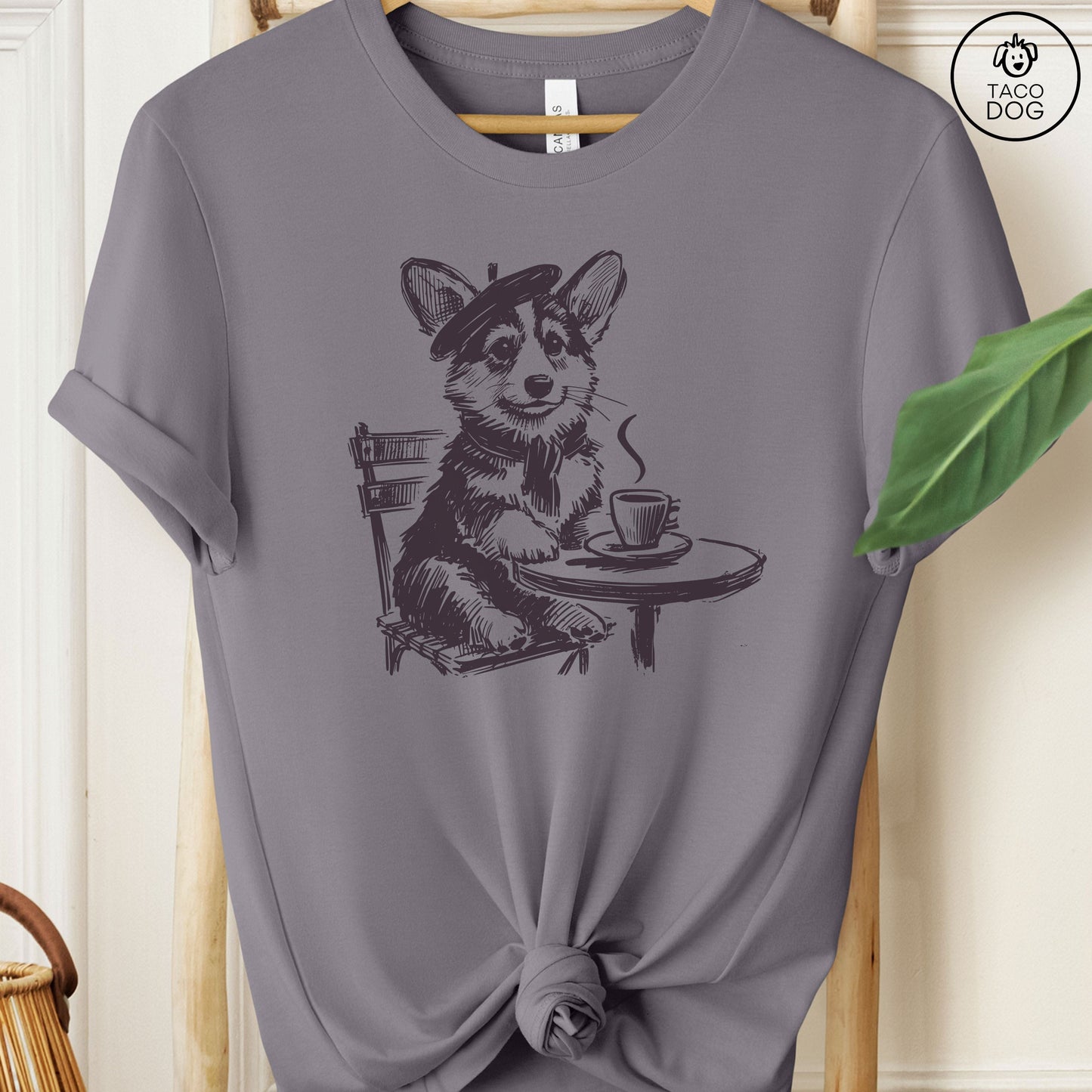 Corgi Paris France Coffee T-Shirt