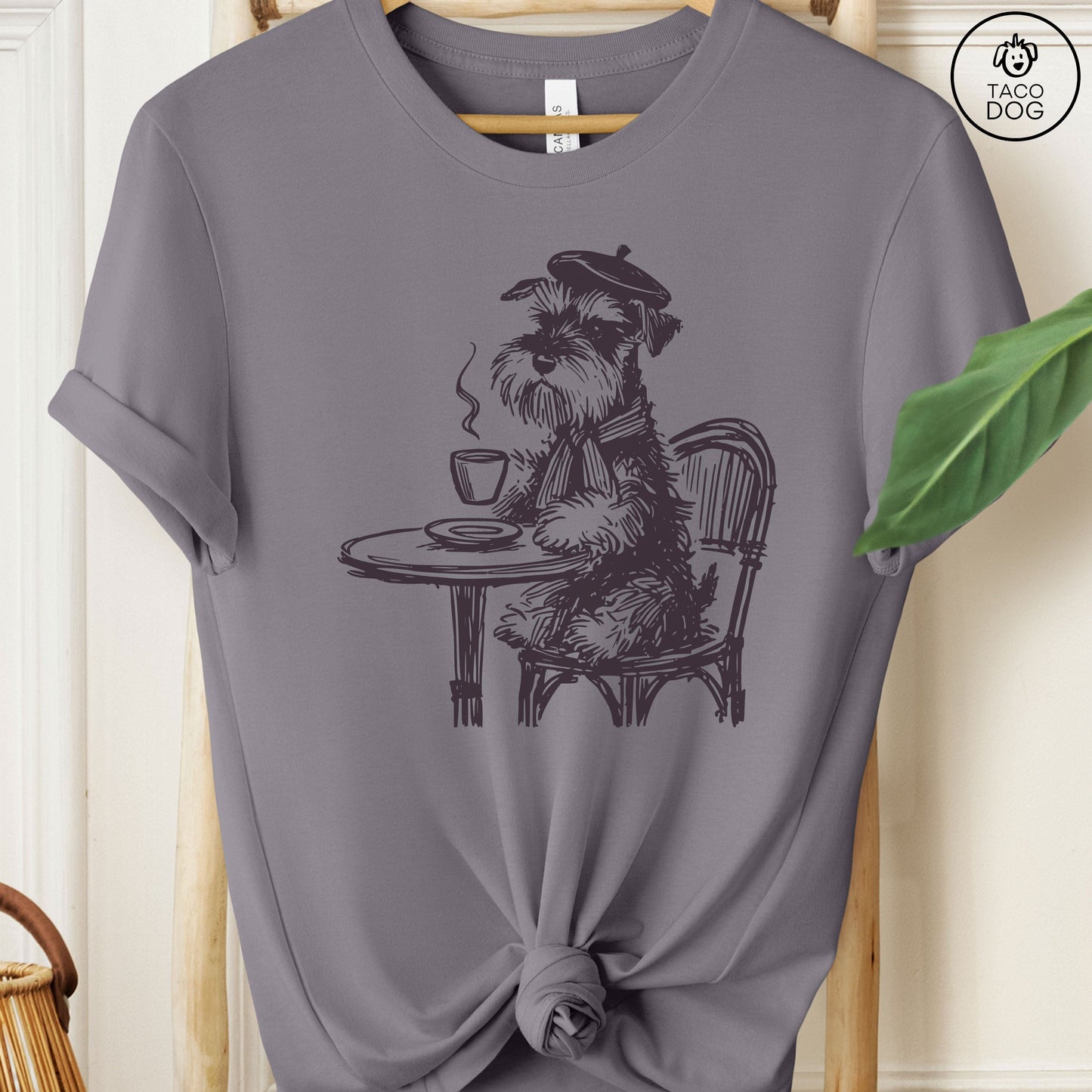 Schnauzer Paris France Cafe Coffee T-Shirt