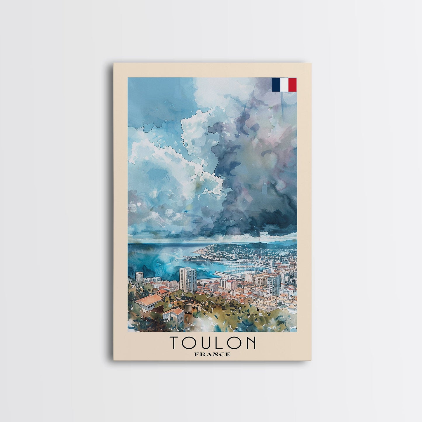 Toulon France Travel Poster Framed Canvas Print