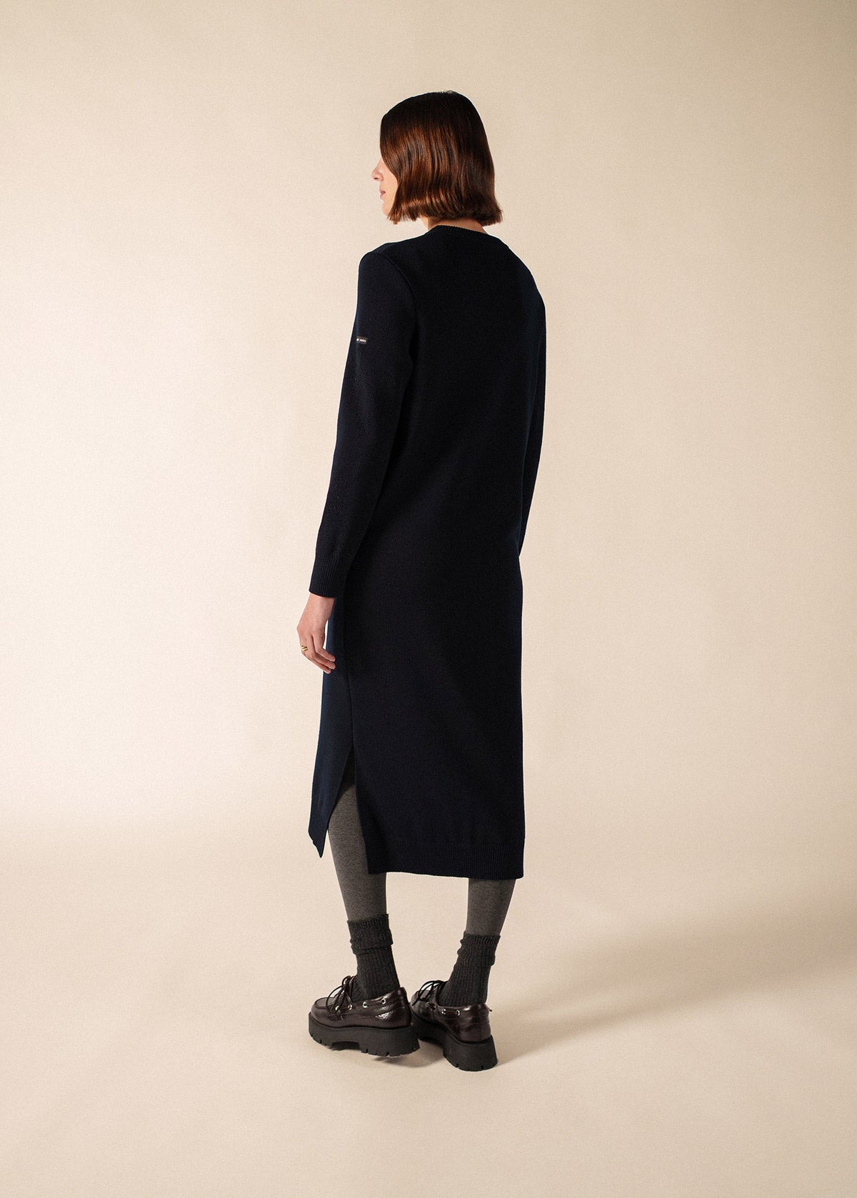 SAINT JAMES ASCOU Pointelle Sleeve Sweater Dress