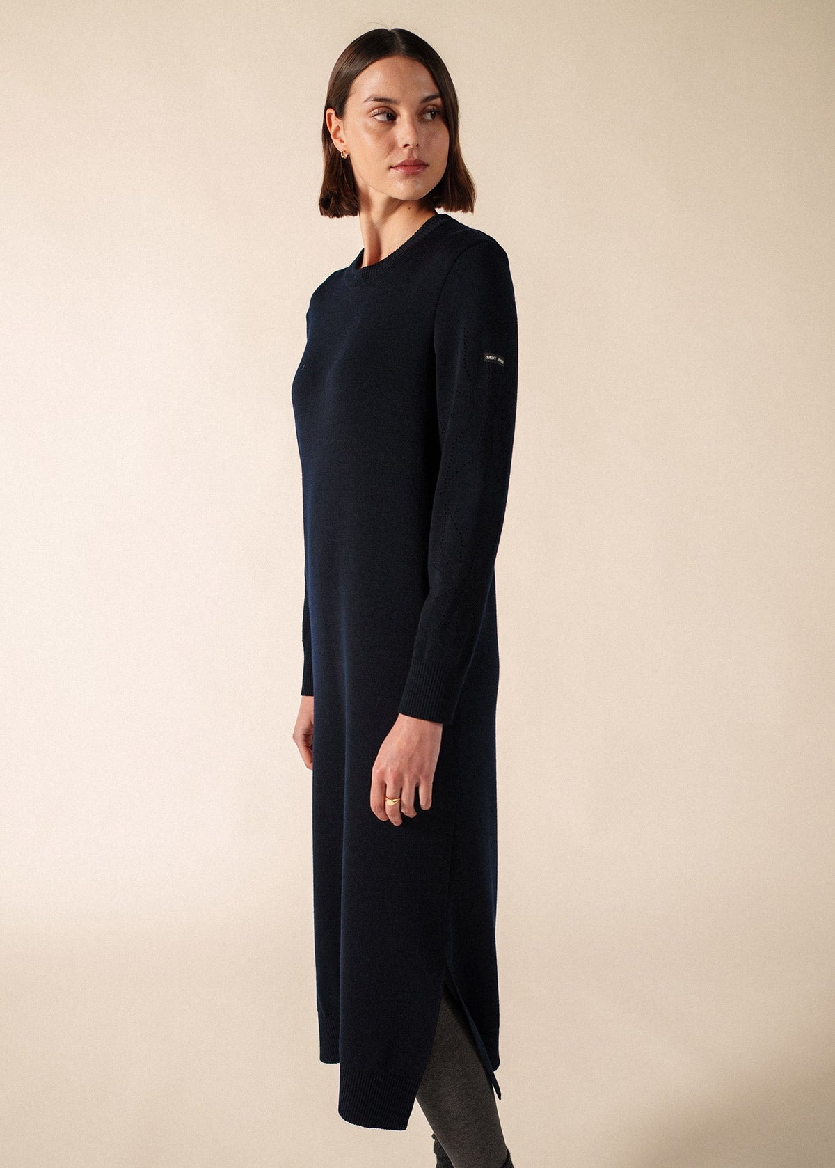 SAINT JAMES ASCOU Pointelle Sleeve Sweater Dress