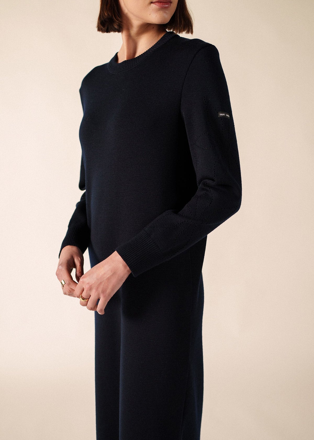 SAINT JAMES ASCOU Pointelle Sleeve Sweater Dress