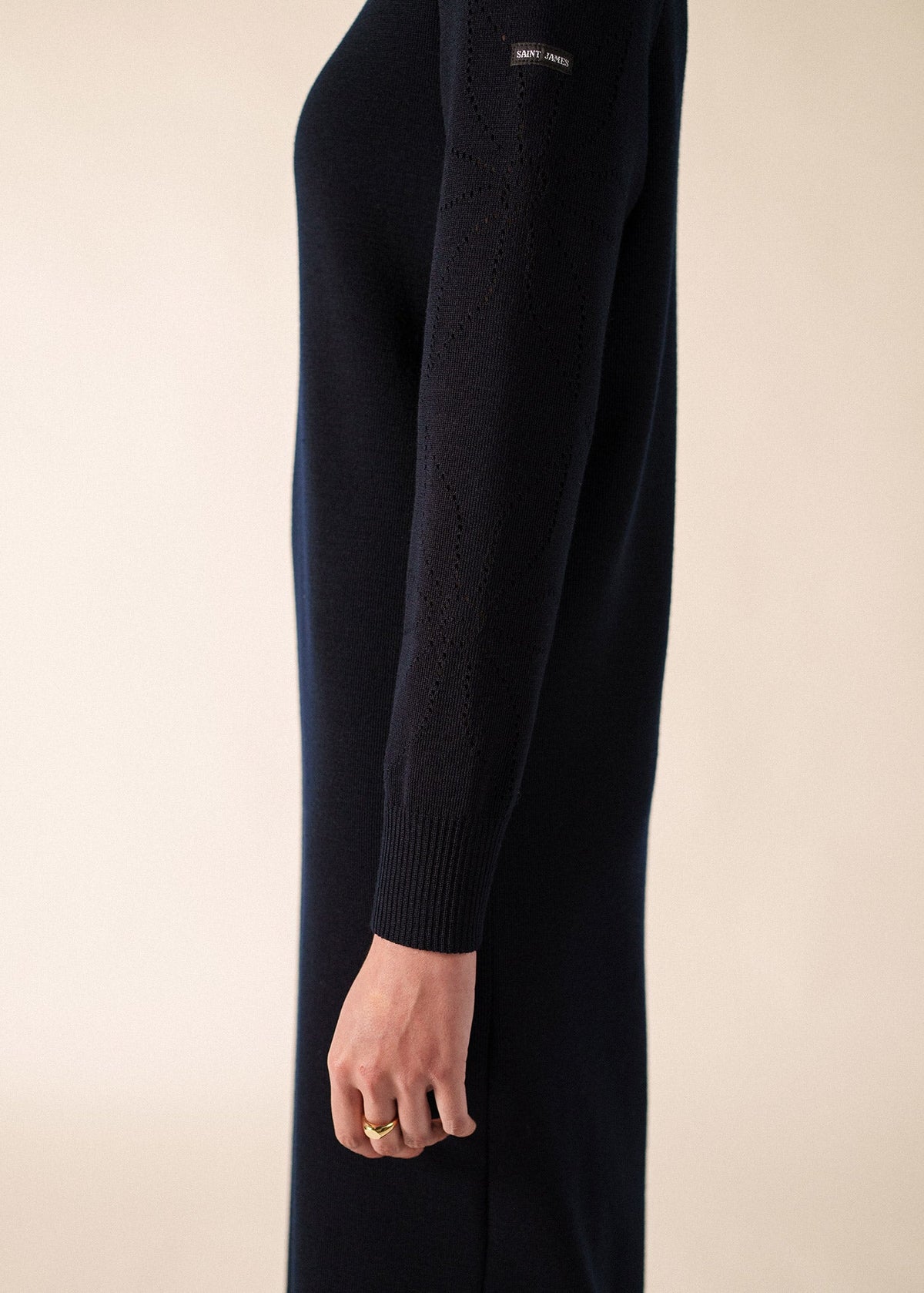 SAINT JAMES ASCOU Pointelle Sleeve Sweater Dress