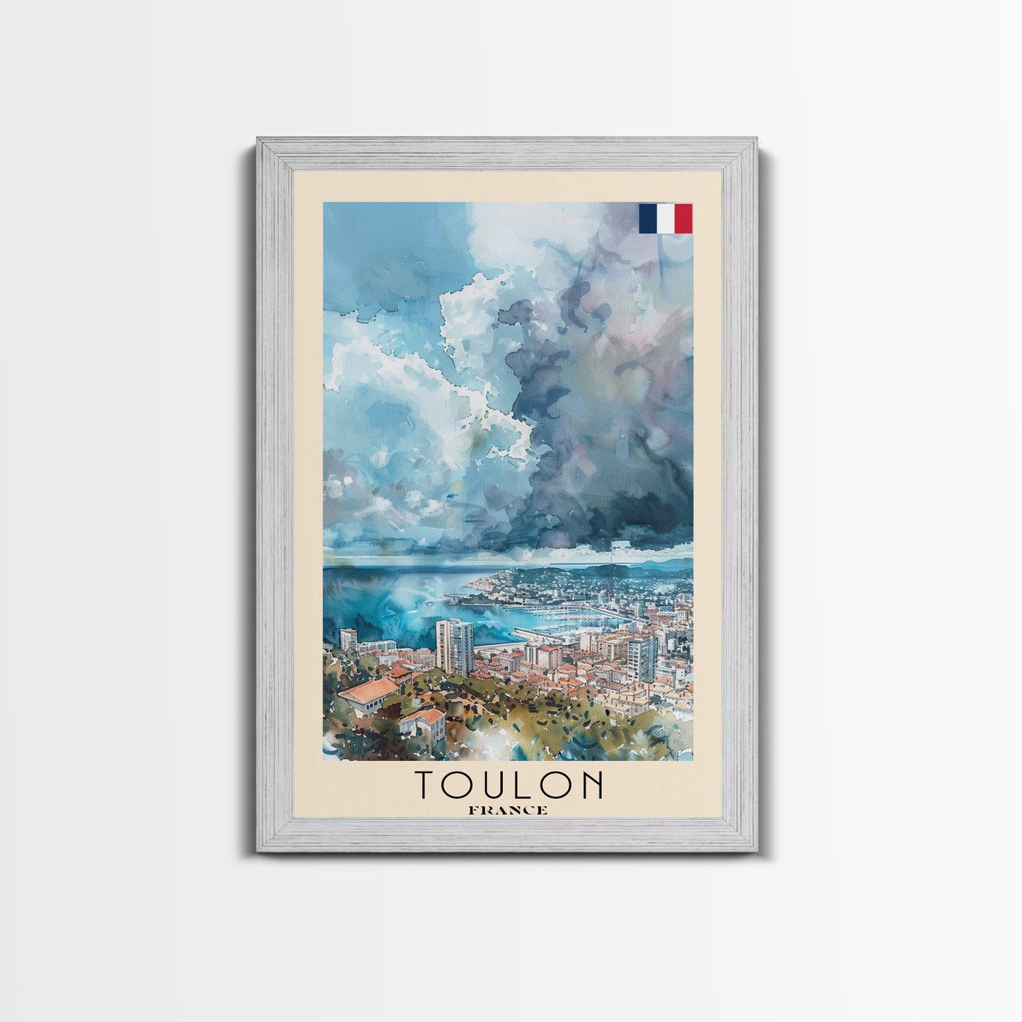 Toulon France Travel Poster Framed Canvas Print