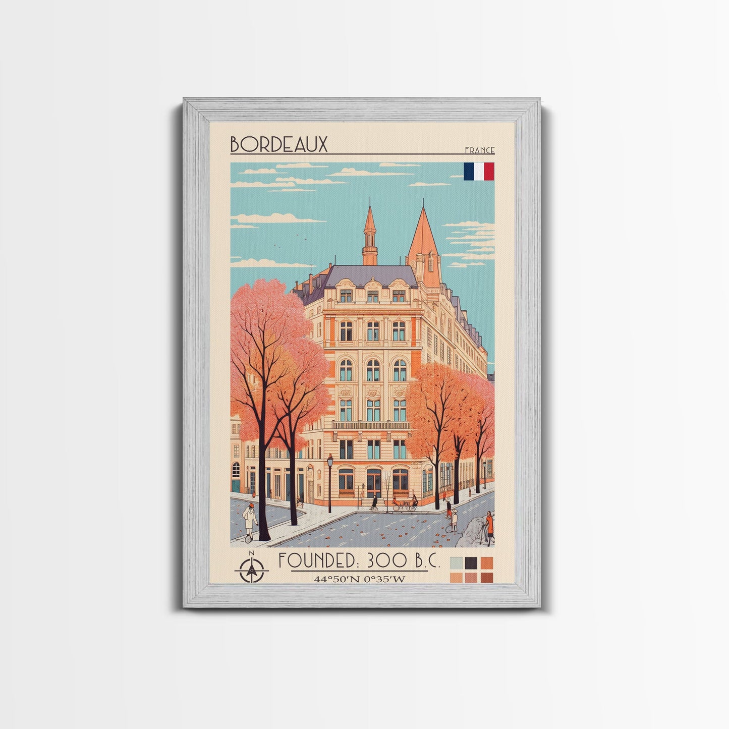Bordeaux France Travel Poster — Framed Canvas Print | French Wall Art