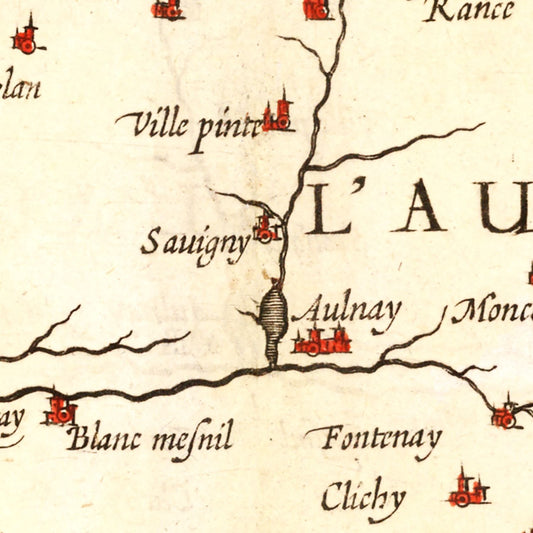 Vintage Map of Isle de France 1623 — Antique 17th Century Paris Region Print