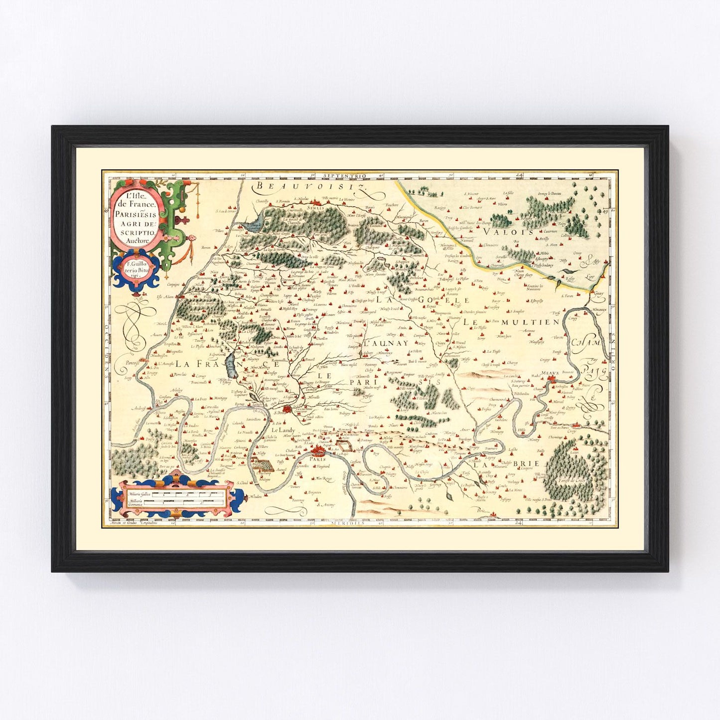 Vintage Map of Isle de France 1623 — Antique 17th Century Paris Region Print
