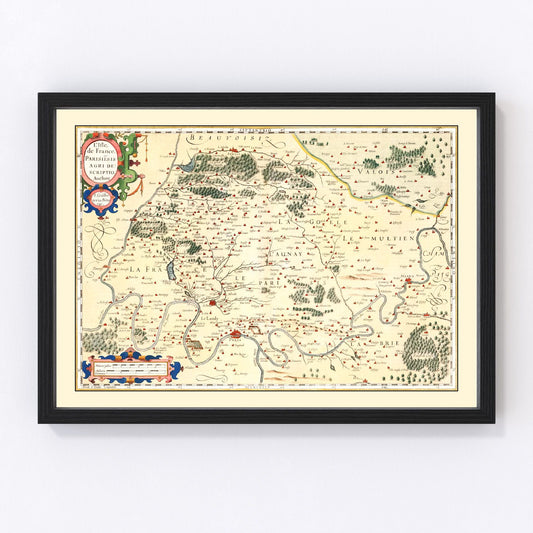 Vintage Map of Isle de France 1623 — Antique 17th Century Paris Region Print