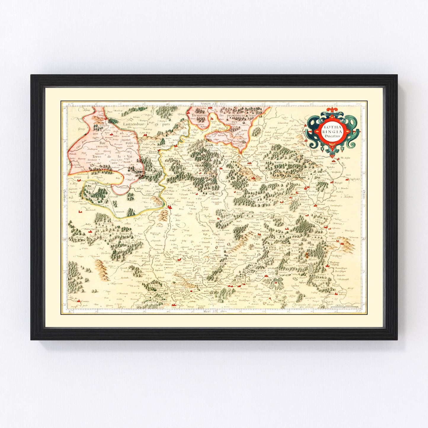 Vintage Map of Lorraine, France 1623 — Antique 17th Century Regional Print