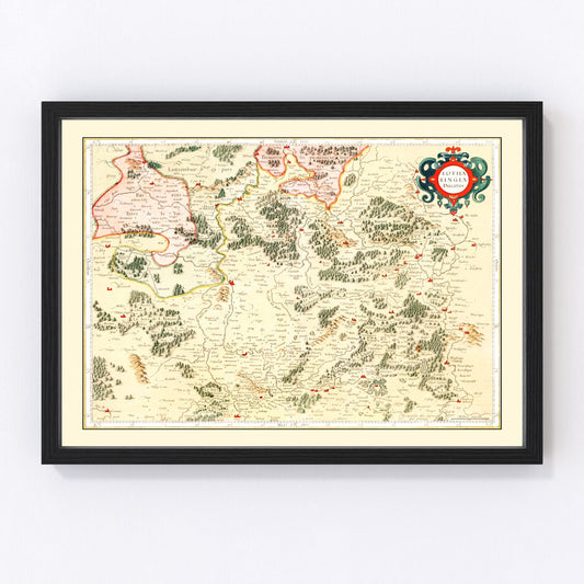 Vintage Map of Lorraine, France 1623 — Antique 17th Century Regional Print