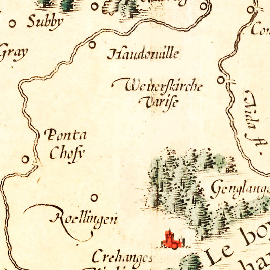Vintage Map of Lorraine, France 1623 — Antique 17th Century Regional Print