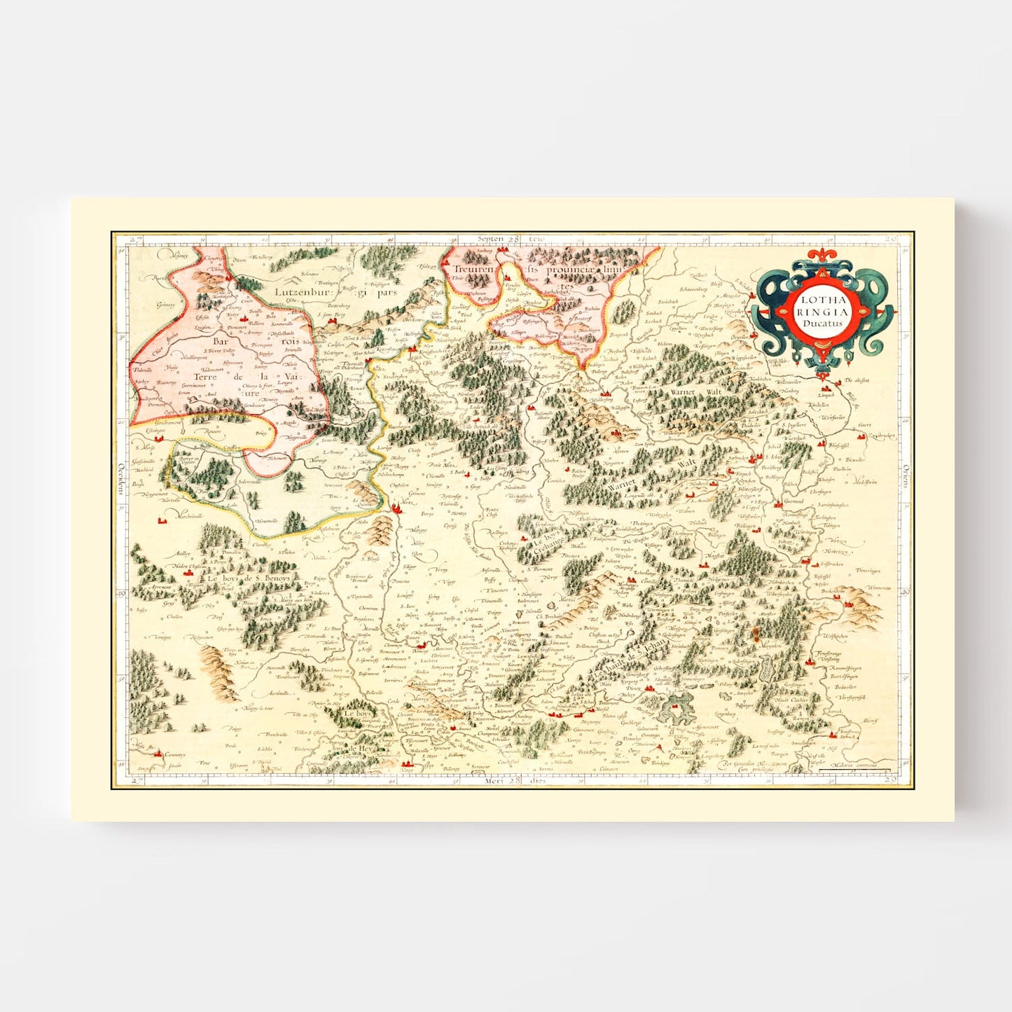 Vintage Map of Lorraine, France 1623 — Antique 17th Century Regional Print