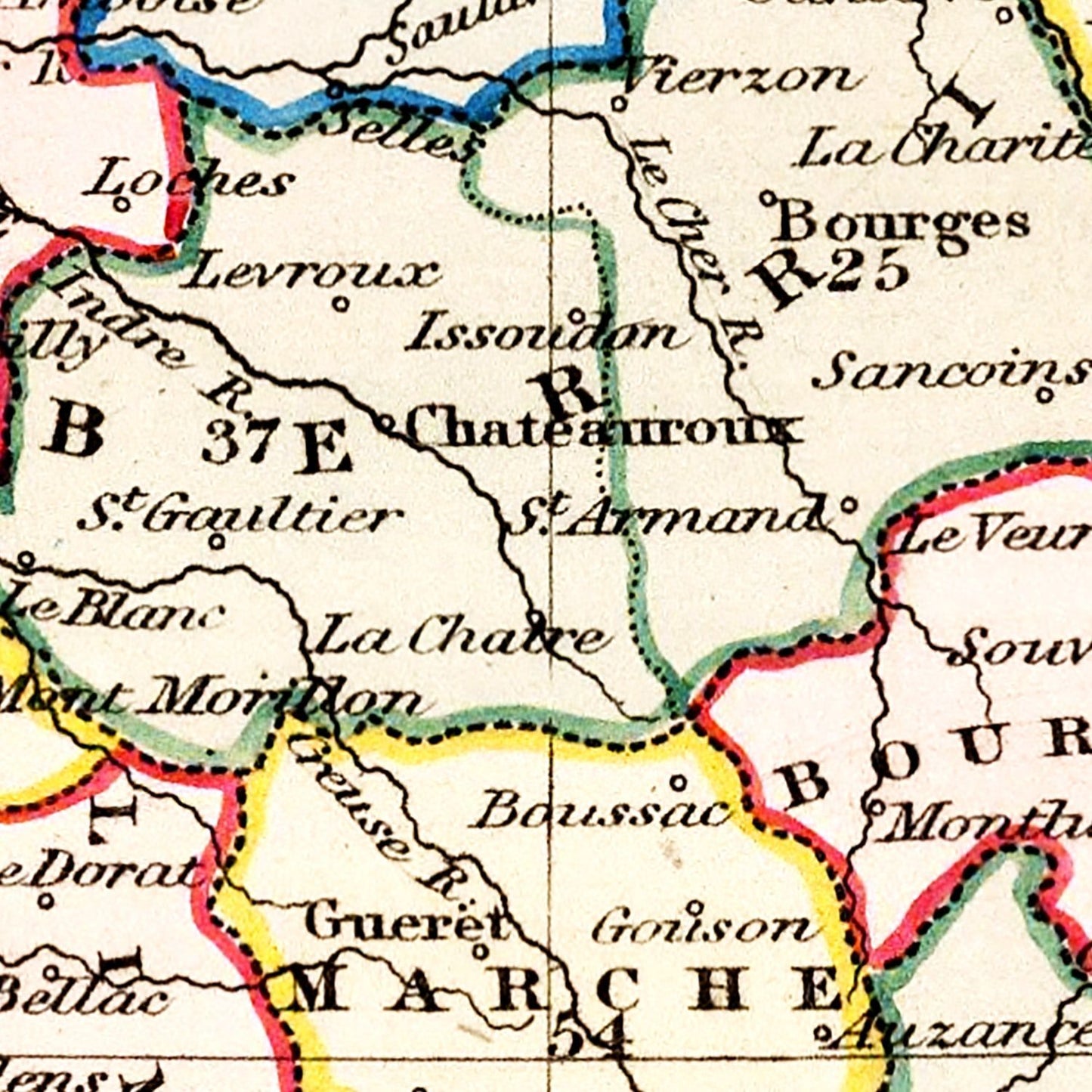Vintage Map of France 1832