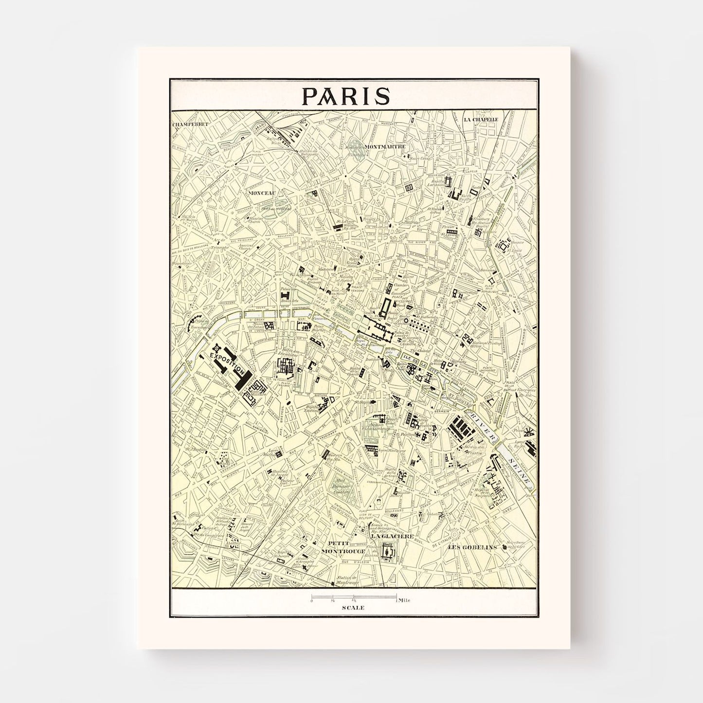 Vintage Map of Paris, France 1901 — Antique Belle Époque City Print