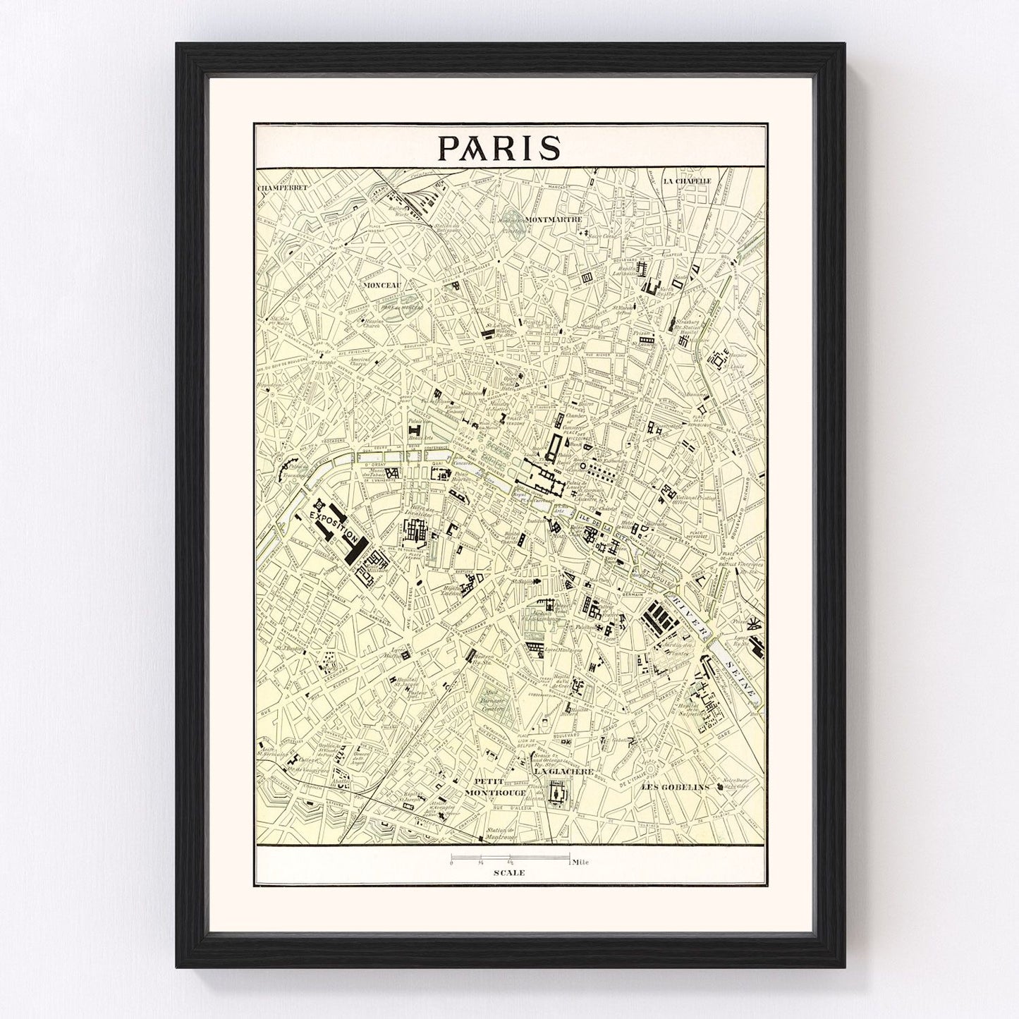Vintage Map of Paris, France 1901 — Antique Belle Époque City Print