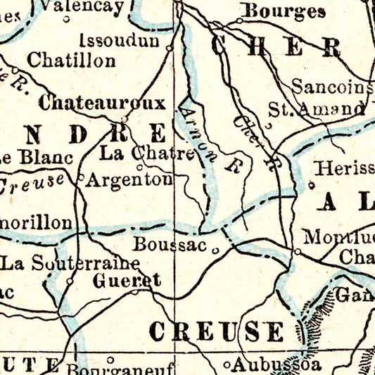 Vintage Map of France 1893 — Antique Belle Époque National Cartography Print
