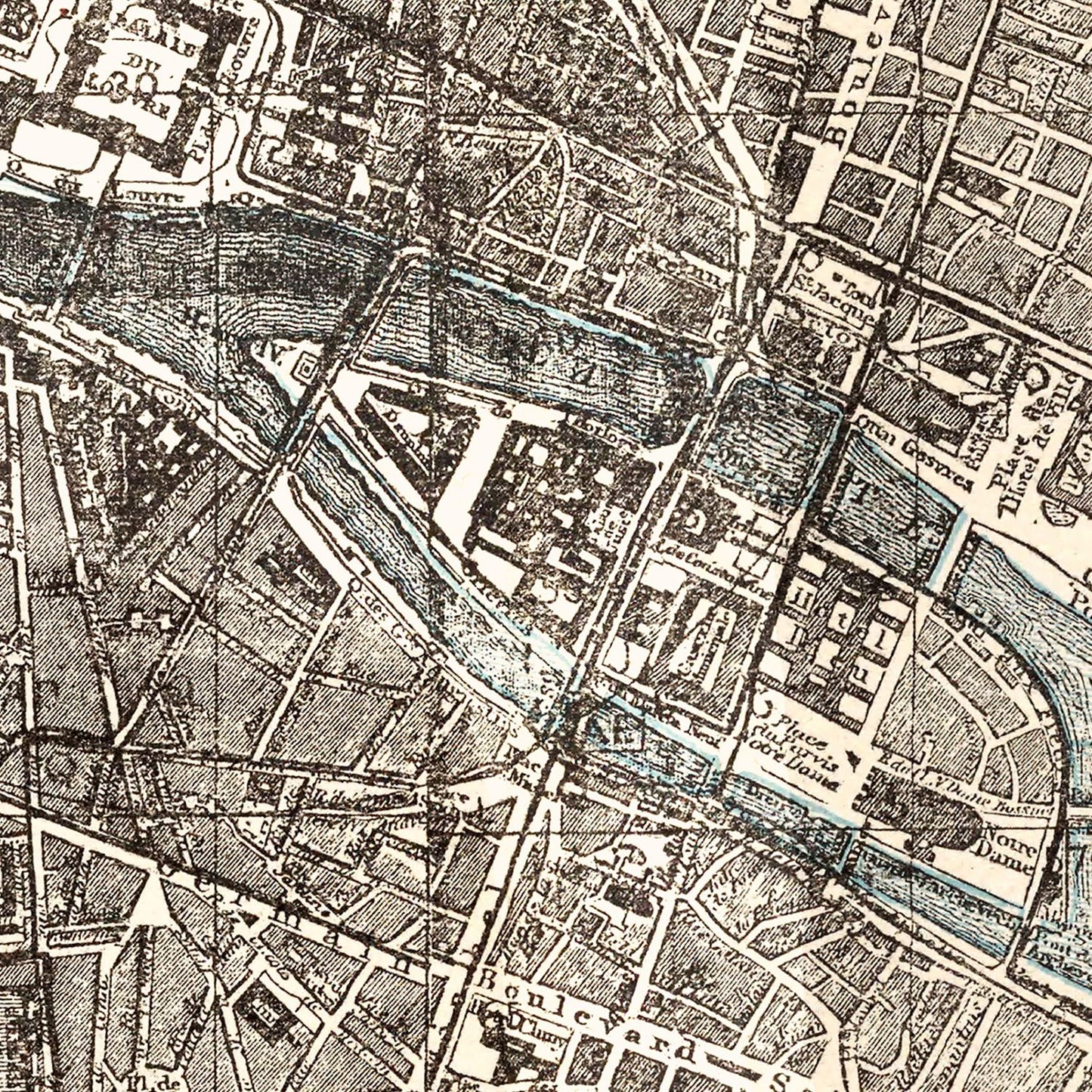 Vintage Map of Paris, France 1893 — Antique 19th Century Cartography Print