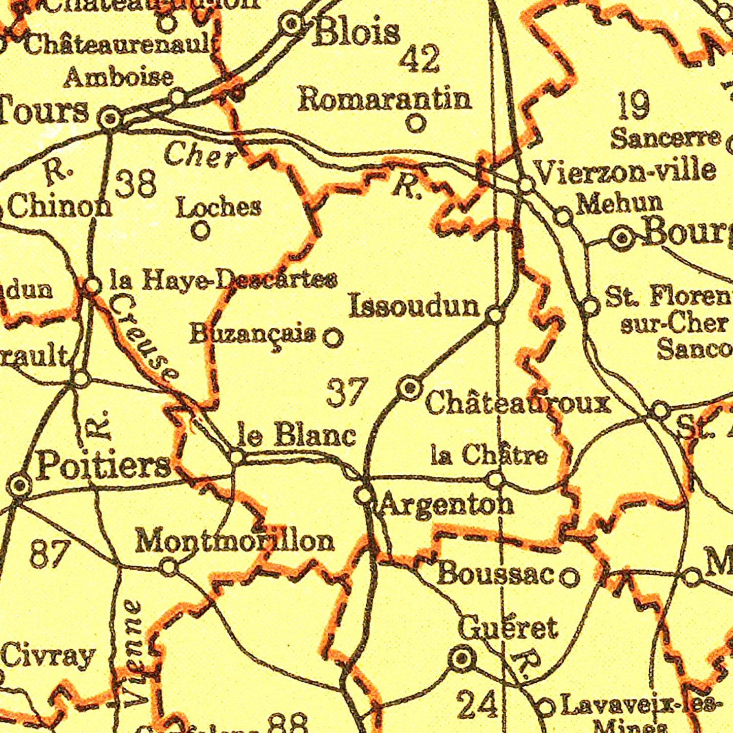 Vintage Map of France 1943 — WWII Era Antique Cartography Print