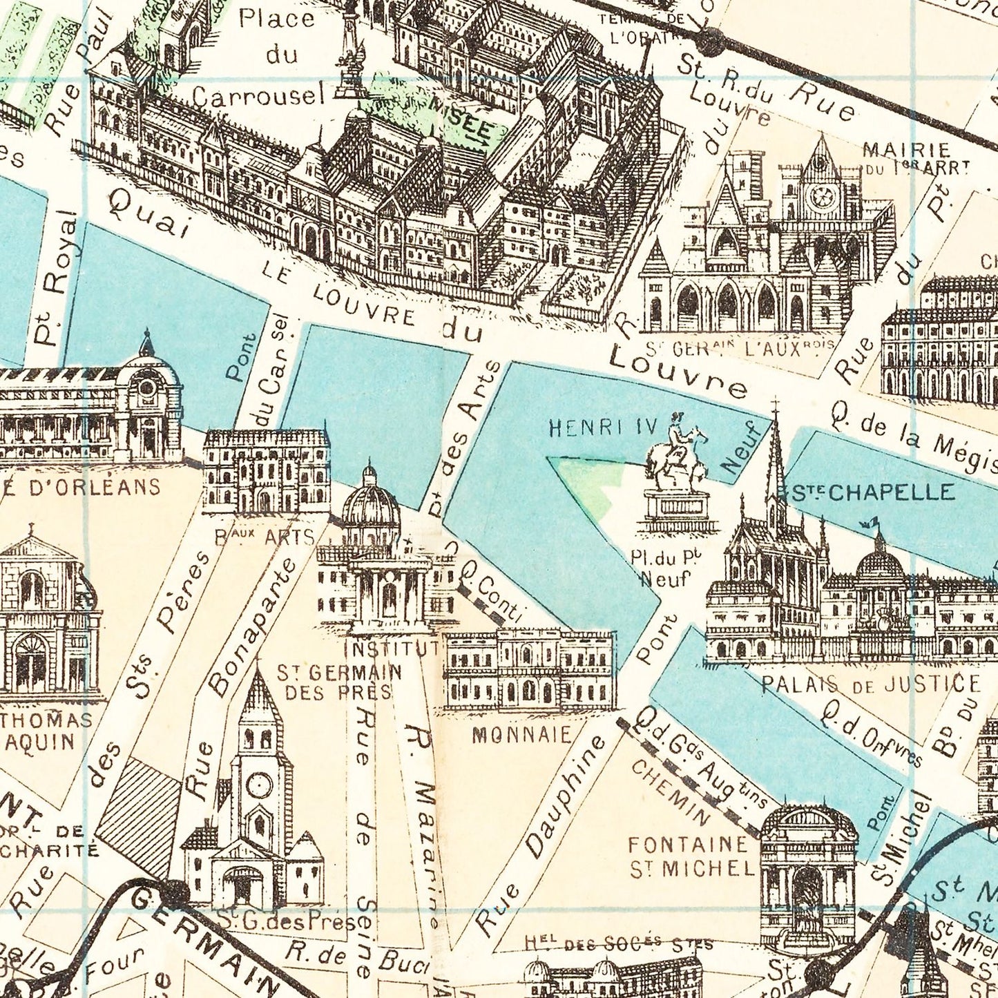 Vintage Map of Paris, France 1905 — Antique Belle Époque City Print