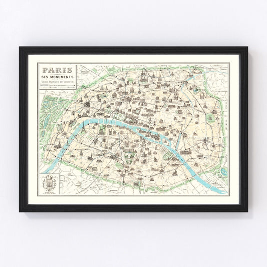 Vintage Map of Paris, France 1905 — Antique Belle Époque City Print
