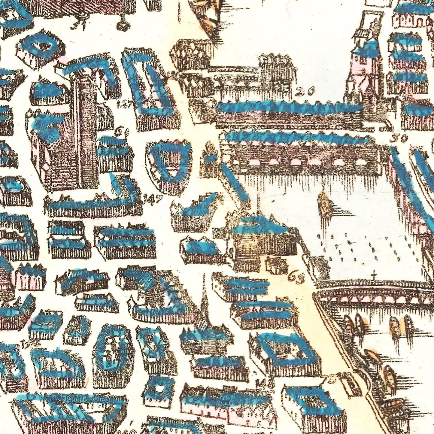 Vintage Map of Paris, France 1655 — Antique 17th Century City Print