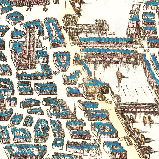 Vintage Map of Paris, France 1655 — Antique 17th Century City Print