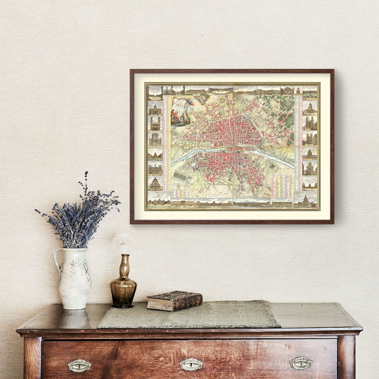 Vintage Map of Paris, France 1784 — Antique Pre-Revolution City Print