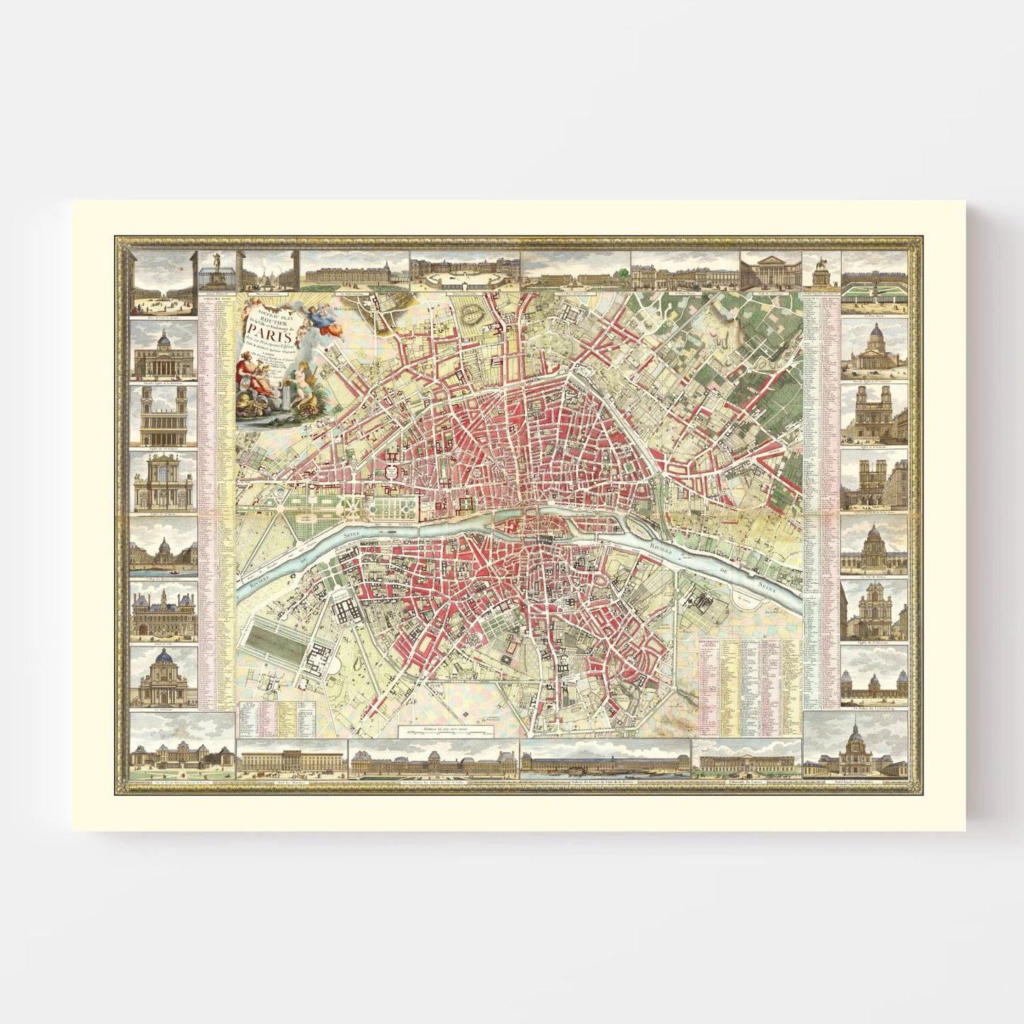 Vintage Map of Paris, France 1784 — Antique Pre-Revolution City Print