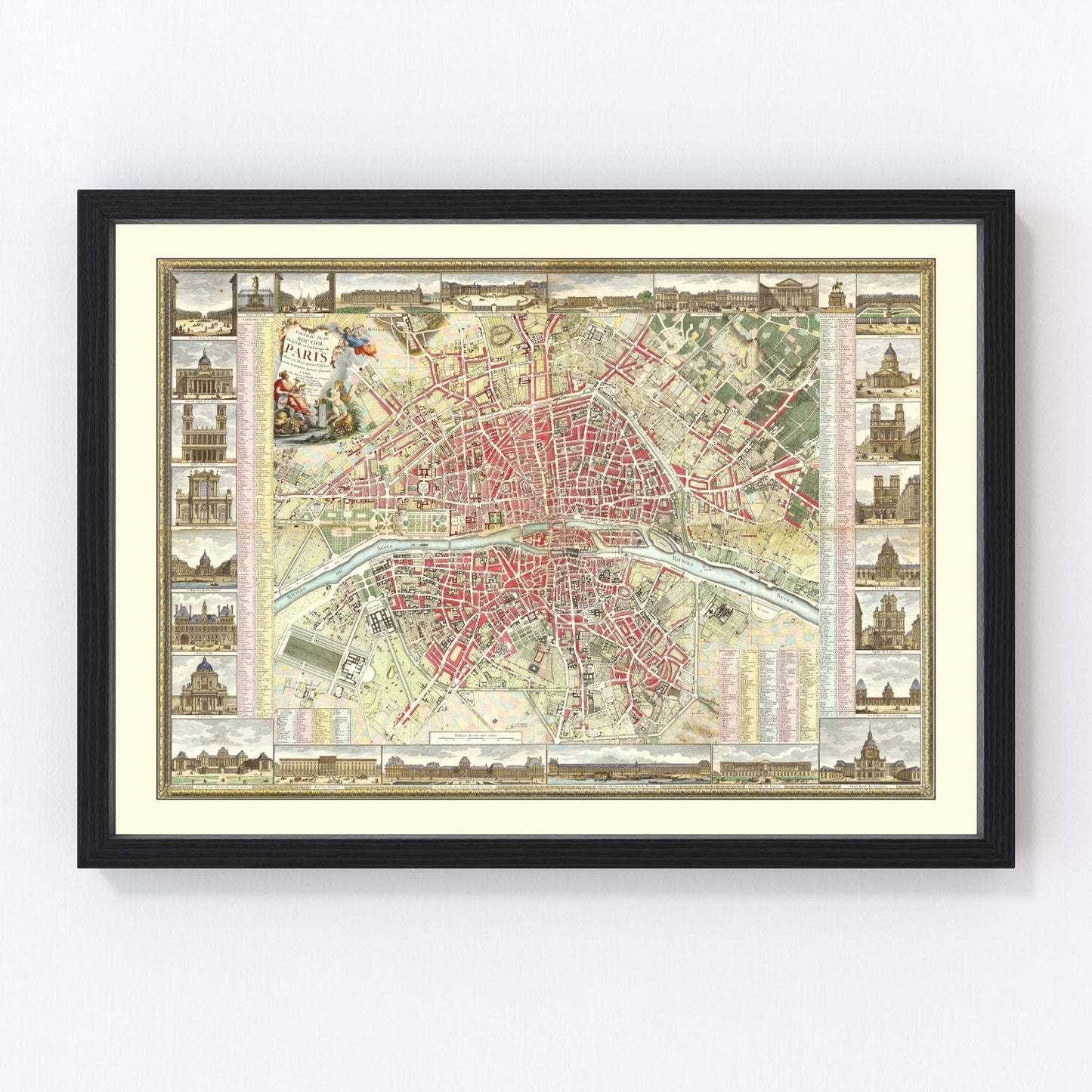 Vintage Map of Paris, France 1784 — Antique Pre-Revolution City Print