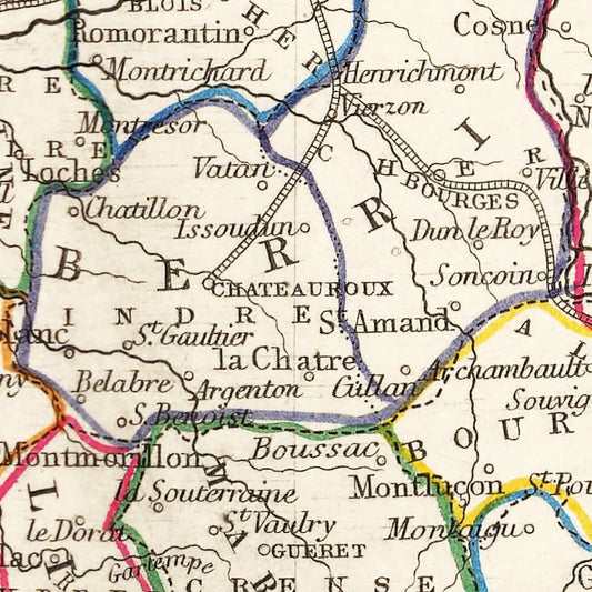 Vintage Map of France 1851 — Antique Second Republic Cartography Print