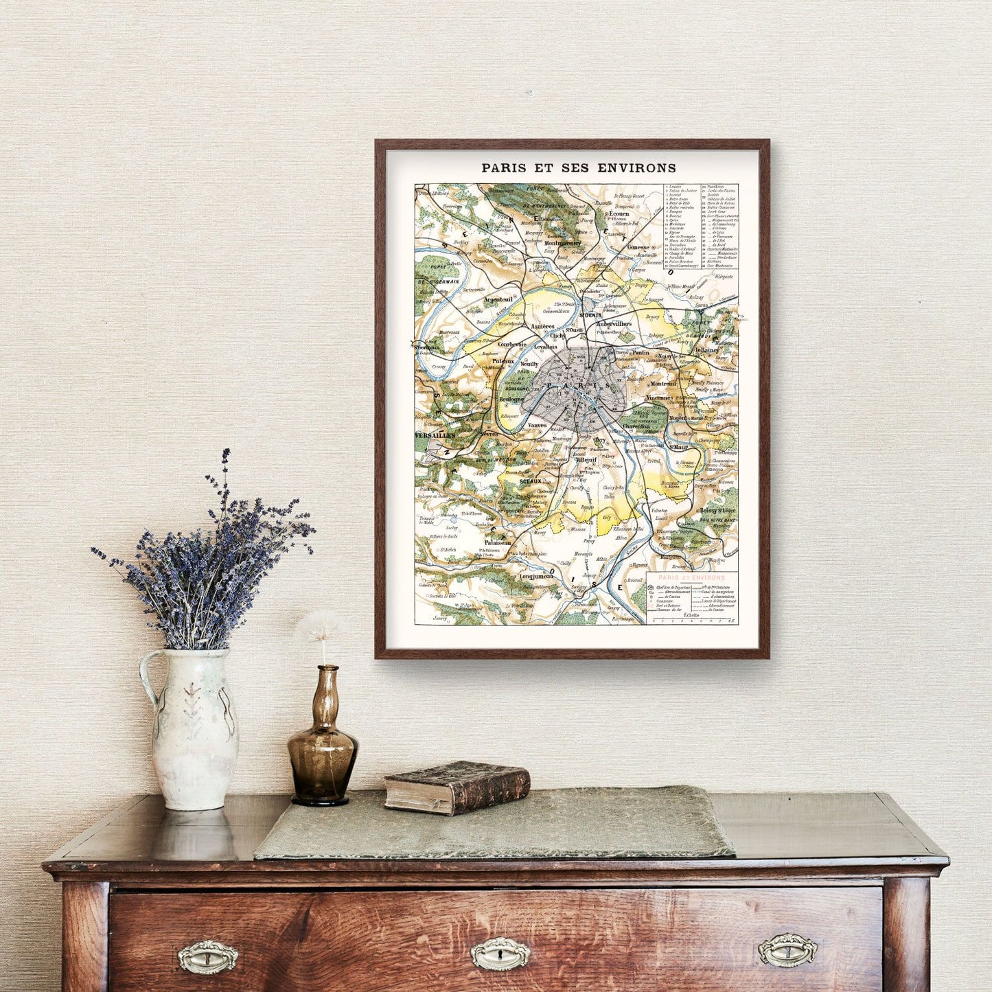 Vintage Map of Paris, France 1900 — Antique Exposition Universelle City Print