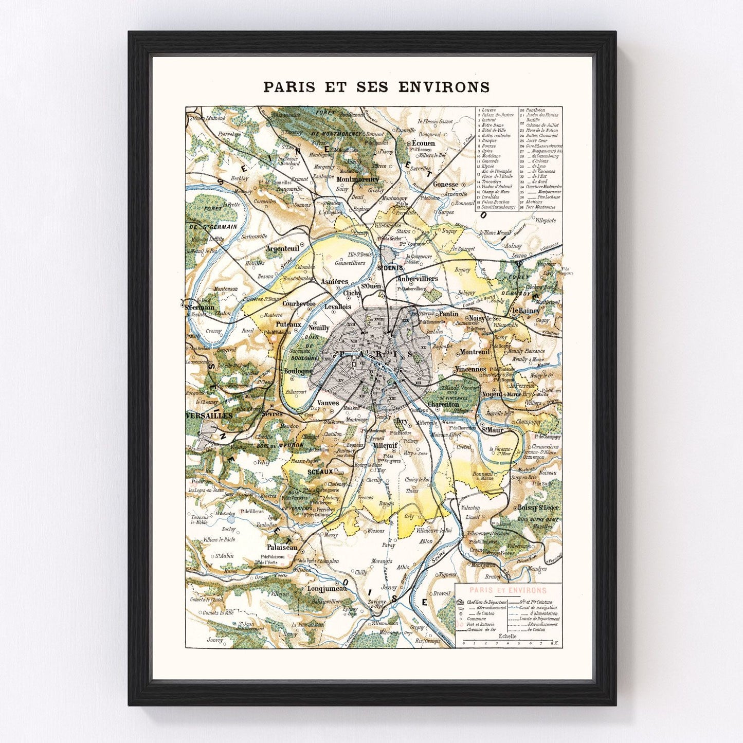 Vintage Map of Paris, France 1900 — Antique Exposition Universelle City Print