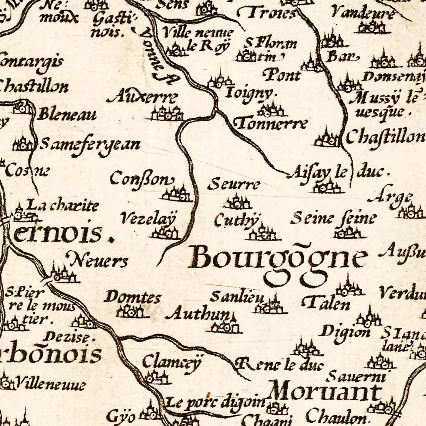 Vintage Map of France 1570 — Antique Renaissance Era Cartography Print