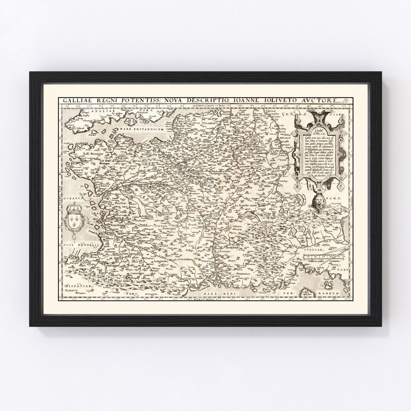 Vintage Map of France 1570 — Antique Renaissance Era Cartography Print