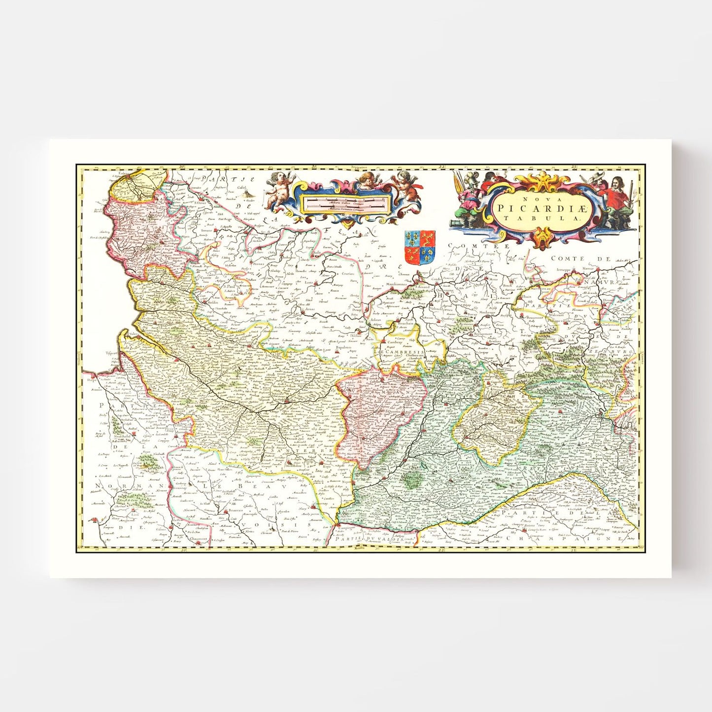 Vintage Map of Picardy, France 1665 — Antique 17th Century Regional Print