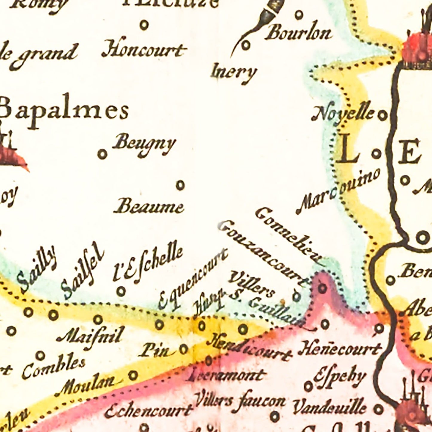 Vintage Map of Picardy, France 1665 — Antique 17th Century Regional Print